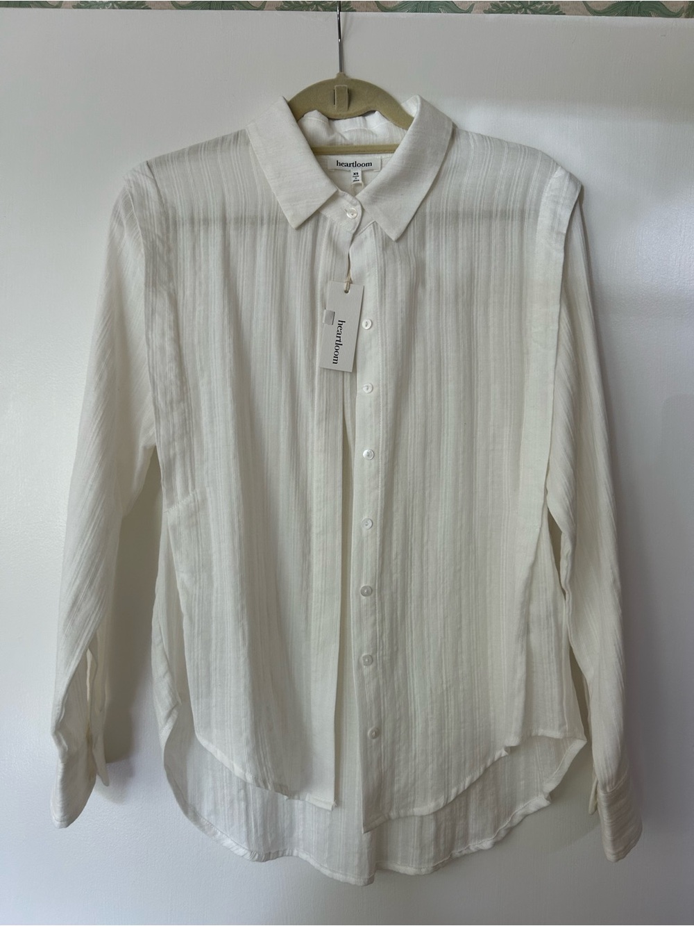 Heartloom Off-White Striped Button-Down Shirt